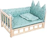 UIZSDIUZ Haustierbett Hundebett Erhöhte Holz Haustier-Bett, Holz Kennel Massivholz, Katzenbett (Color : Style1, Size : XL(105×60×42cm))