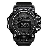 GDYJP Outdoor Sportuhr Männer Multifunktions Chronograph 5bar wasserdichte Wecker Digital Armbanduhren 2021 N