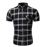 SSBZYES Herren Kurzarmhemden Herrenhemden Sommer Europäische Größe Herren Plaid Shirts Lässig Große Kurzarmhemden Casual Top