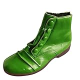 Briskorry Damen Stiefeletten Elegant Knopfleiste Knöchel Stiefel Vintage Lederritterstiefel mit Reißverschluss Herbst Winter Outdoor Stiefel Bequeme Ankle Boots Stiefel (Green, 38)