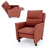 place to be. Relaxsessel Small mit Liegefunktion und Schlaffunktion auf Leichtlauf-Rollen Fernsehsessel TV-Sessel rollbar Rot M314617 mit Fleck