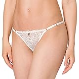 Emporio Armani Underwear Womens T Eternal Lace Thong Panties, Ivory, S
