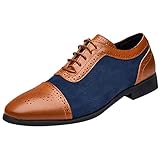 Celucke Derby Schnürhalbschuhe Herren Anzugschuhe Spitz Schnürschuhe Männer Derbys Freizeitschuhe Hochzeit Lederschuhe Business-Halb