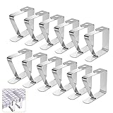 Telgoner Tischdeckenklammer Edelstahl, 12 Stück Draußen Tischtuchklammern Tischdeckenhalter Tischtuch Klein Klemme Clips für Dicke Tische Gartentisch, Silber, 5 x 4