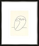 artissimo, hochwertiger Kunstdruck gerahmt, 53x63cm, AG4114, Pablo Picasso: Die Eule/Owl/Le hibou, Poster mit Rahmen, gerahmtes Bild, Siebdruck, Wandbild, Wanddek