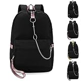 FEDUAN original Campus Rucksack Laptopfach bis 15,6 Zoll USB-Anschluss Damen Herren Schulrucksack Mädchen Teenager Jungen Schultasche Schule Business Backpack Sport Outdoor Camping M2 schwarz-pink