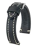 HIRSCH XL Herren Uhrenarmband Sattelleder Modell Liberty 22 mm Schw