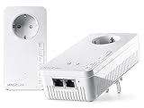 devolo WLAN Powerline Adapter, Magic 1 WiFi Starter Kit -bis zu 1.200 Mbit/s, Mesh WLAN, Powerlan WLAN Steckdose, 2x LAN Anschluss, dLAN 2.0, weiß