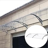 GuoWei Draussen Transparent Überdachungen, Polycarbonat Haustür Vordach, Skalierbar Türdach Überdachung, Zum Garten Fenster, Color : Klar, Size : 60(W) CMx240(L)