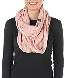 Funky Junque Exclusives Infinity Schal Damen Winter Warm Zopfmuster Kreis Wrap - Pink - Einheitsgröß