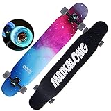 VSDEXR 47 Zoll lang x 9,8 Zoll Flash-Rad Longboard Skateboard Pinsel Streetboard Anfänger Mädchen Erwachsene Jugendliche Jungen Tanzbrett Maximale Belastung 200 kg