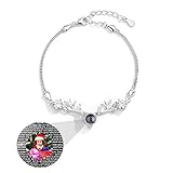 Projektionsarmband Personalisiertes Armband 100 Sprachen I LOVE YOU Armband Personalisiertes Fotoarmband Geweih Memory Armband(Silber Vollfarbe)(Silber Vollfarbe)