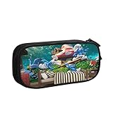 Die Schlümpfe Federmäppchen mit Fächern, doppelseitig, Hardtop Shell Kinder Schule Schreibwaren Stift Organizer für Jungen und M