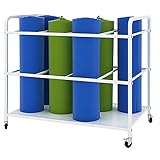 Yogamatten Lagerregal Bodenstehendes Yogamattenregal aus Metall mit Universalrad, Weißer Home Decor Yogamattenhalter, Home Fitness-Klasse Trainingsraum Kindergarten Yoga-M