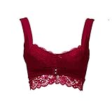QAZX GroßE GrößE Sport BH Damen Sport BH Bustier Spitzen Bra Yoga Bra Dessous Sport-BH FüR Fitness Training Joggen Yoga Bequem UnterwäSche Atmungsaktiv BH DüNn Front Closure Push Up Ohne BüG