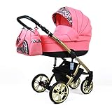 Kinderwagen 3in1 2in1 Set Isofix Buggy Babywanne Autositz Luminus by SaintBaby Coral 3in1