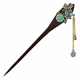 Haarschmuck Haarsticks Für Frauen Vintage Holz Kristall Strass Insekt Schmetterling Haarnadel Metall Quaste Rose Haarschmuck Mode Geschenke Grü