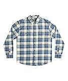Quiksilver Herren Kariertes Flanellhemd Hemd mit Button-Down-Kragen, Ensign Blue Midmorning Check, M
