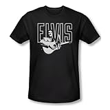 Elvis Presley - - Herren Weiß Glow T-Shirt in schwarz, XX-Large, Black