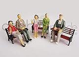 8 x Modell Figuren, sitzende, handbemalt, für Modellbau 1:25, LGB Spur G, ohne Bank!