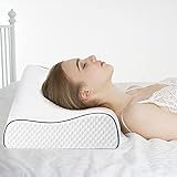 Findigit Orthopädisches Nackenstützkissen, Gesundheitskissen, Memory Foam Kopfkissen, Schlafkissen, Ergonomisches Nackenkissen für HWS, Waschbar Bezug (Mariner Rand)