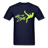 DGshirt Herren's Navy Casual Cotton Dare to Zlatan Ibrahimovic Logo Short Sleeve Graphic T-Shirt Funny Xmas T