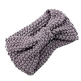 Pitashe Stirnband Damen Winter Kopfband Damen Schön Gestricktes Haarband Bogen Haarbänder Headwrap Mädchen Ohrenwärmer, gefüttert mit weichem Dick Fleece Innenfutter Winter Kabel Damen Kopfb