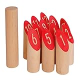 Ocean 5 - Nummern Kubb - das Zahlen Wurfspiel für draußen - Holz-Kegel Wikinger Spiel aus Skandinavien - das Geschicklichkeitsspiel für den S