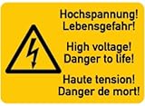 LEMAX® Aufkleber Hochspannung! Lebensgefahr! 37x52