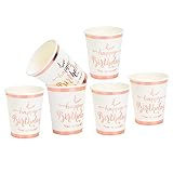 Geburtstagsgeschirr, Happy Birthday Cups 8Pcs Pappteller Geburtstagsfeierzubehör für Geburtstagsfeier(Pappbecher)