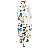 Briskorry Maxikleider Damen Langarm Boho Kleid Damen Lang Vintage Kleid Sommerkleid Women Lang Böhmen Langes Maxikleid Abendkleid Frau Lang D