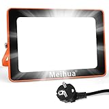 MEIHUA LED Strahler mit Stecker, 35W LED Strahler Außen, Superhell 3500LM LED Scheinwerfer, 6500K Kaltweiß Wandleuchte, IP66 Wasserfest Außenstrahler für Hinterhof Auffahrt Türen Garage Flur G
