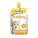 GimCat Pudding mit Calcium - Katzensnack aus echter laktosereduzierter Vollmilch für gesunde Knochen - 1 Beutel (1 x 150 g)