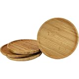 PAMBOO Bambus Teller Mehrweg 4-er Set | 25 cm Durchmesser | nachhaltiges Bambus Geschirr | Bamboo T