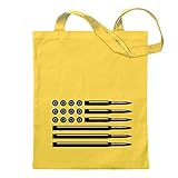 Kiwistar Munition Flagge USA Tragetasche Baumwolltasche Stoffbeutel Umhängetasche Langer Henk