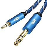 AUX 3,5 mm auf 6,35 mm Audiokabel Mobiltelefon Computer Angeschlossen an Elektronische Trommel, Verstärker, Gitarre, Mixer, Lautsprecher, Vergoldeten Audio 6.35 Adapter (2 m)