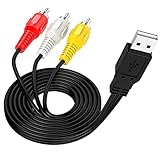 Zes USB-auf-3RCA-Kabel, 1,5 m, USB-Stecker auf 3 Cinch-Stecker, Splitter, Audio-/Video/AV-Adapterkabel für TV/PC/AV/DVR