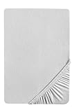 biberna 0077144 Spannbetttuch Feinjersey (Matratzenhöhe max. 22 cm), gekämmte Baumwolle, superweich 1x 90x190 cm  100x200 cm g
