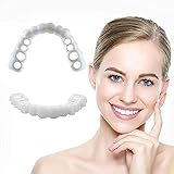 Wttfc 2 Paar Simulation Teeth Whitening-Hülsen-Silikon-Zahnprothesen Sleeve Ober unteren Zähne Simulation Brace Sleeve Smile ZäHne Bleaching Set KüNstliche ZäHne Zahnp