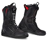 SHIMA STRATO LADY Motorradstiefel Damen - Leichte, Belüftete, Verstärkte Biker Tourenstiefel mit ATOP Schnellverschluss-System Knöchelschutz, Rutschfeste Sohle (Schwarz, 39)