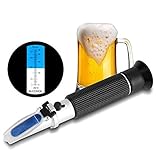 Jacksking Alkohol Refraktometer, Brix Refraktometer für Homebrew Handheld Alkohol 0-80% Tester Refraktometer Win Tester Meter Messinstrument für Bier Wein Obst Zuck