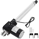 Happybuy Hub Linearantrieb 250 mm, Linearaktuator 12 V 6000 N Druckkraft für Gerade, Elektrozylinder, Spindelantrieb, Hubzylinder, Elektrisch Motor Halterung