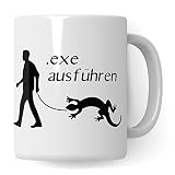 Generisch Exe ausführen Informatik Tasse, Informatiker Geschenk Entwickler Developer Becher, Programmierer Witz Spruch Prog