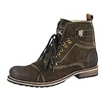 Maddox Trachten Stiefel Herren Schuhe hochwertiges gespecktes Bock Echtleder Braun Nubuk zur Wandertour Trachten Outdoor Treeking(44)