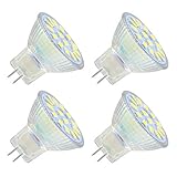 MR11 GU4 12V LED-Strahler Kaltweiß 6000K, 4W Ersetzt 35 Watt Halogenspot, 350LM, 120 Grad, AC/DC 12V-24V, Nicht dimmbar, Ø35mm GU4 Einbaustrahler für Dunstabzugshaube/Deckenstrahler, 4er-S