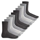 Footstar Herren & Damen Baumwollsocken (10 Paar), Klassische Socken aus Baumwolle - Everyday! - Classic Grey 39-42