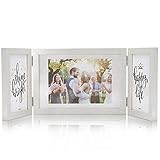 Afuly Bilderrahmen Weiß 3 Bilder für 10x15 und 13x18 cm Fotos Mehrfach Collage Holz F