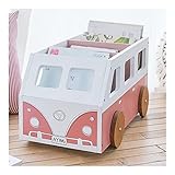 YANYAN Bücherregal Bus-förmiger Bücherregal-Speicher-Display-Schrank,Kinderbücherregal,Multifunktions-Desktop-Regal für Wohnzimmer und Schlafzimmer 50 * 24 * 23cm Bücherschrank (Color : Pink)