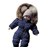 Parka Baby Mädchen Jungen Fleece Schneeanzug Strampler Jumpsuit Overall Babykleidung Jacke Mantel Kapuzenjacke Babyoverall Winterjacke Übergangsjacke Daunenmantel Daunenjacke Spielanzug