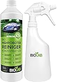 Biolab Bio Mähroboter Reinigungsset, zur Reinigung von Rasenmäher Roboter, 1000 ml Reiniger Konzentrat plus Sprayflasche zum M